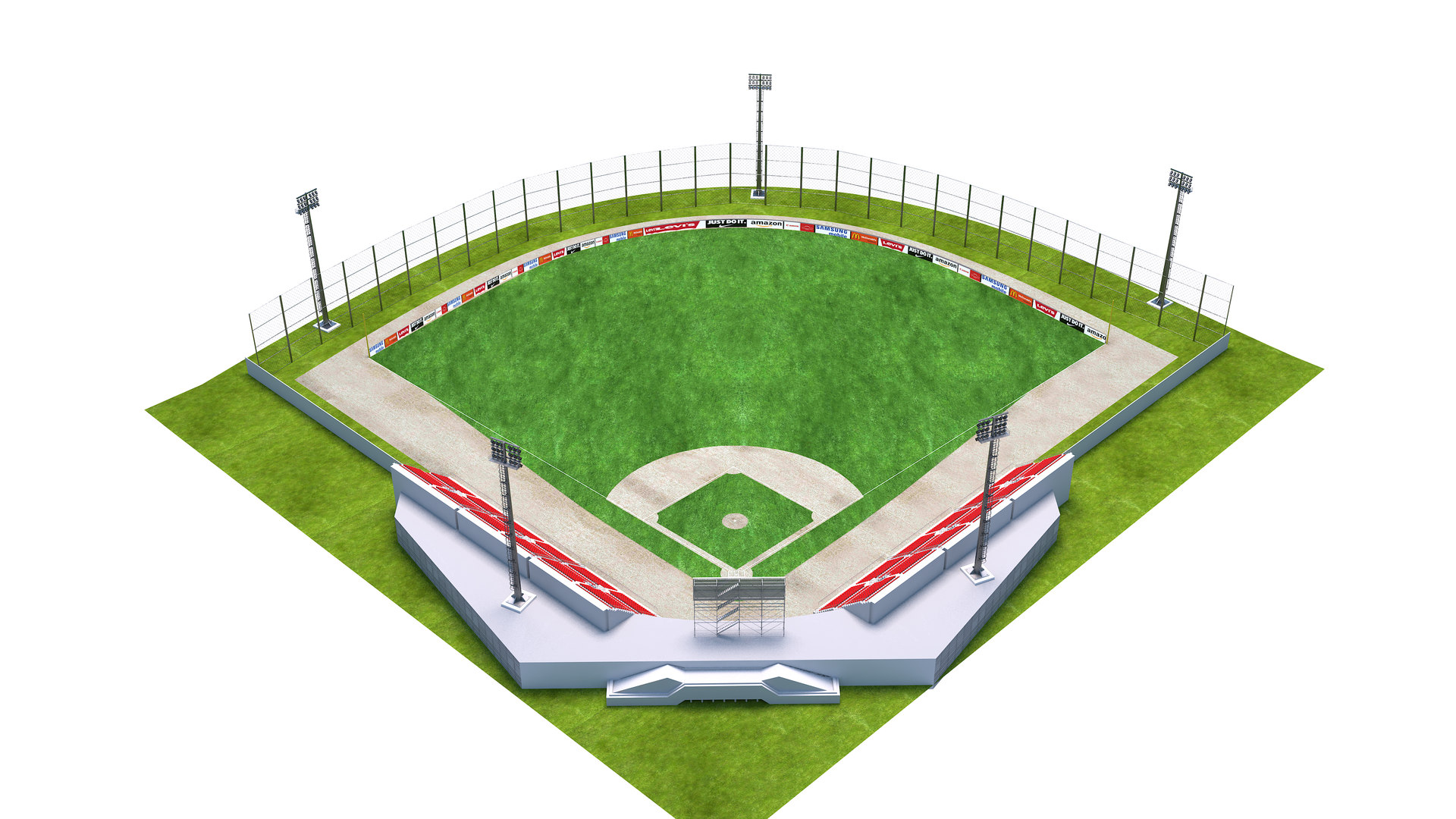 Baseball base stadium 3D model TurboSquid 1610279