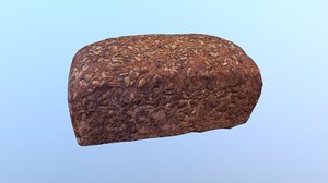 3D sunflower seed bread modeled model