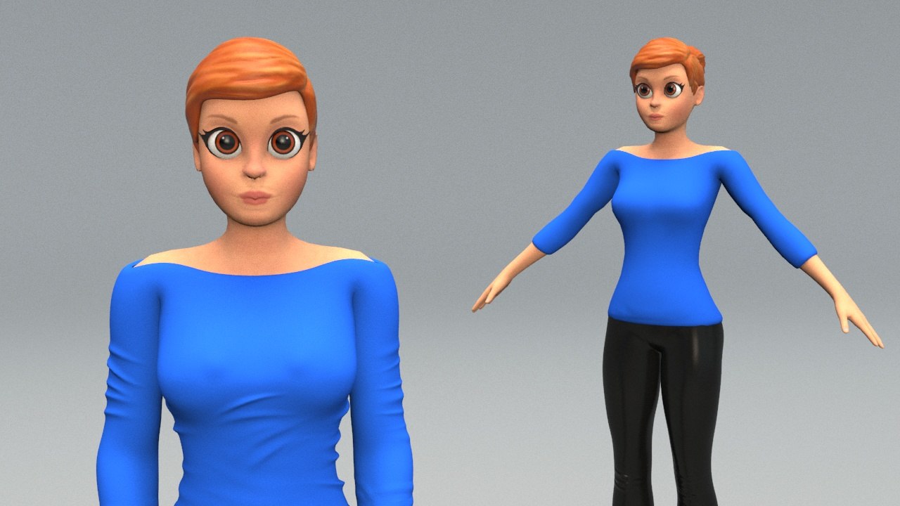 3d Cartoon Woman Turbosquid 1610367