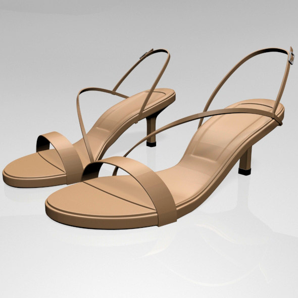 Stylish high-heel strappy sandals 3D model - TurboSquid 1609662