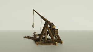 3D model medieval trebuchet