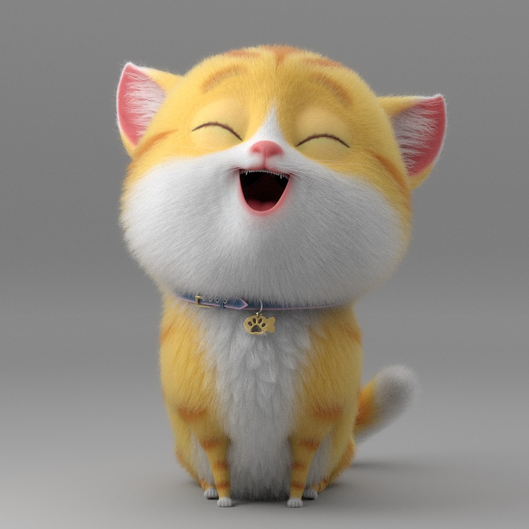 3d Cartoon Cat Rigged Model Turbosquid 1610488