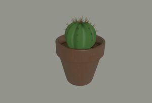 green cactus 3D model