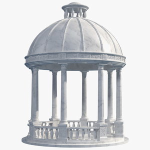 3D model outdoor marble gazebo roof