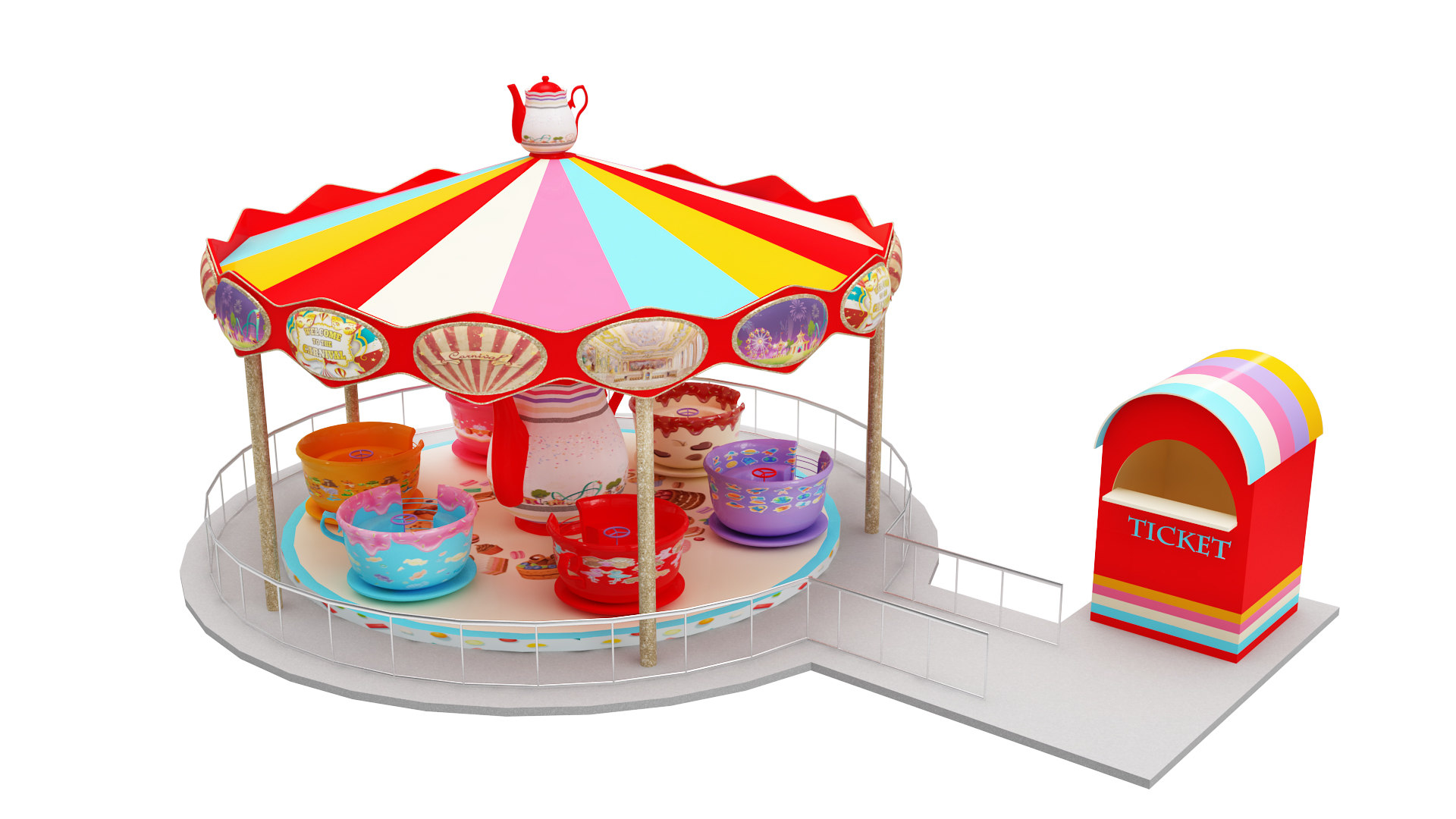 Tea cup ride 3D model TurboSquid 1610855