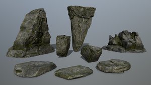 3D model rock cliff