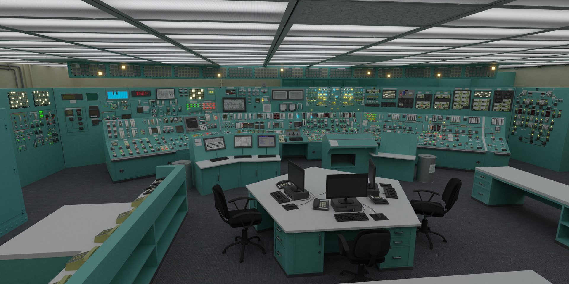 Control room nuclear power 3D - TurboSquid 1610955