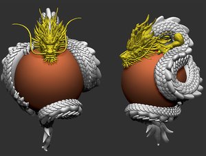 3D dragon creature jewelry model