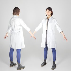 3D human young woman medical