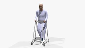 3D old man walking frame model