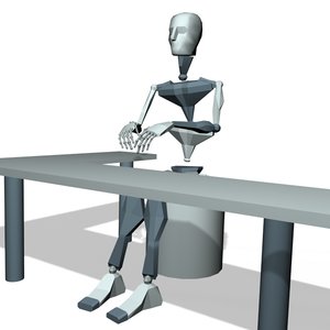 Business officer working Long shot