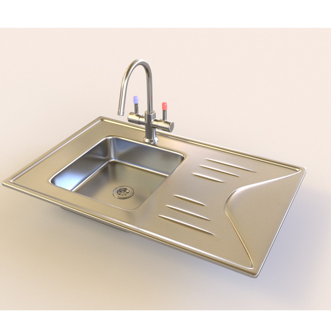 Realistic Kitchen Sink 3d Turbosquid 1611256