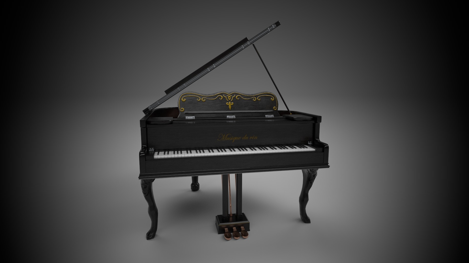 3D simple baby grand piano - TurboSquid 1611807