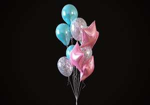 helium balloons 3D model