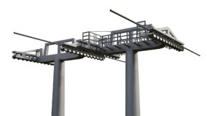3D ski lift pillar realistic