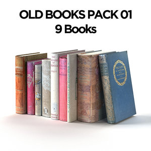 old books pack 01 3D model