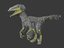 3D velociraptor feathers rigged