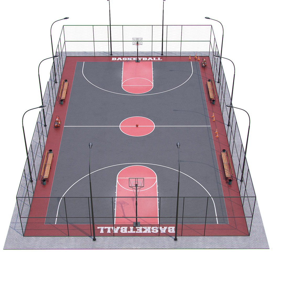 Basketball ball court model TurboSquid 1612402