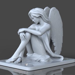 beautiful angel sculpture 3D model