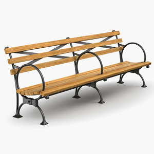 3D park bench