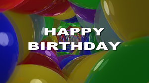 Happy birthday balls billboard