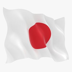 3D realistic japan flag