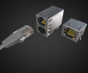 3D ethernet connector rj45 f model