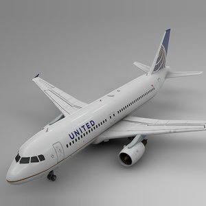 3D united airlines airbus a320