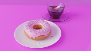 3D donut coffee