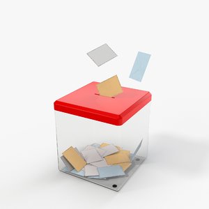vote box envelopes pbr 3D model