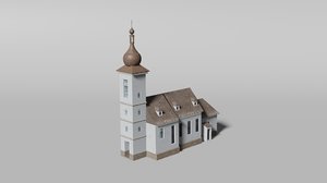 3D rural bavarian church model