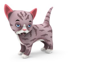 3D cartoon cat kitten