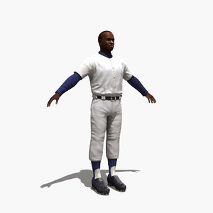 3D model school baseball player 0002