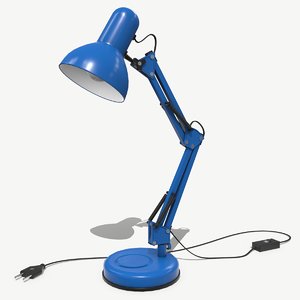 3D low-poly desk lamp model