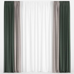 tulle curtains 3D model