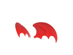 3D red devil wings model