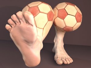 3D ball foot statuette