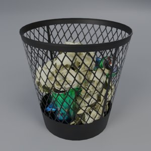 3D model trash bin