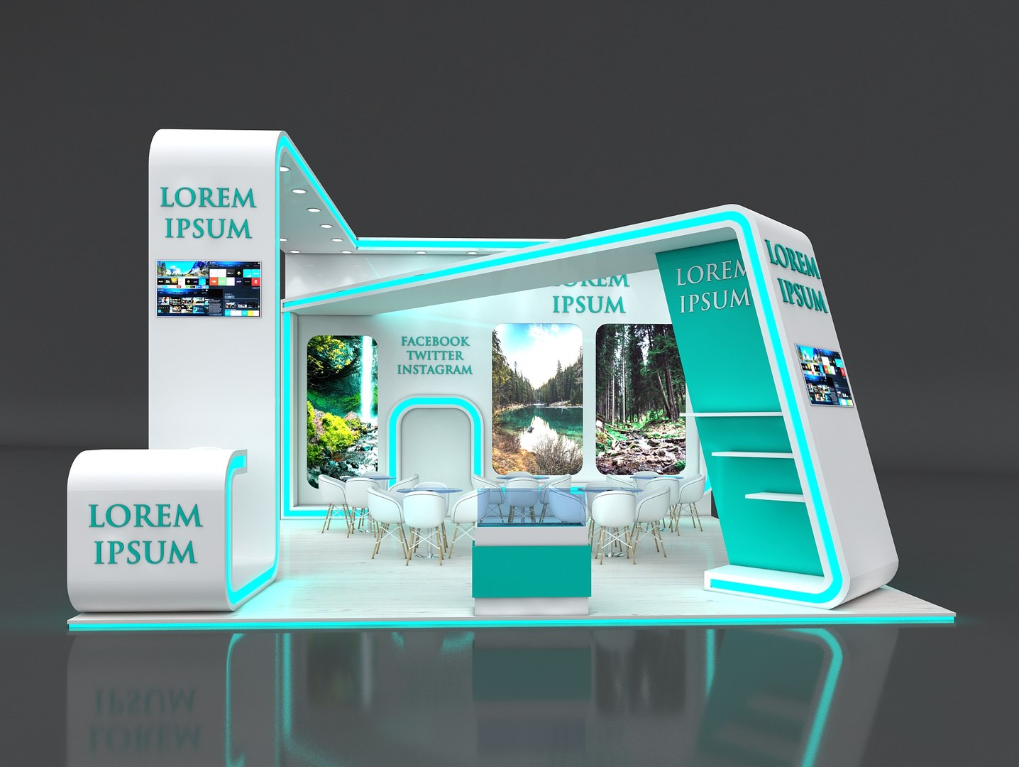 3d Model Exhibition Booth Stand Stall Turbosquid 1606 