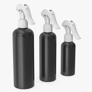 spray bottles black reusable 3D