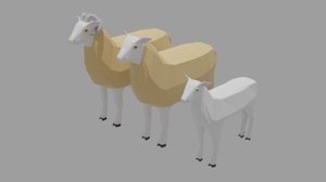 3D sheep family pack model