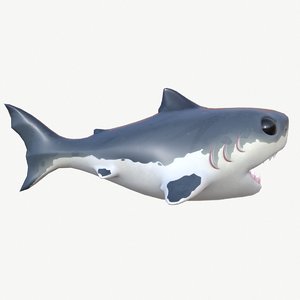 stylized baby shark 3D model