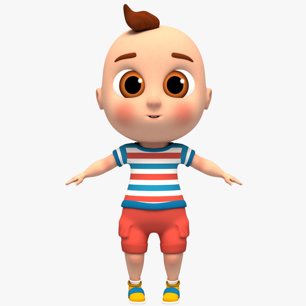 3D baby rig animation character model
