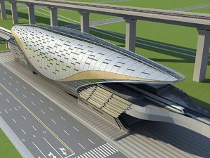 3D model speed railway station