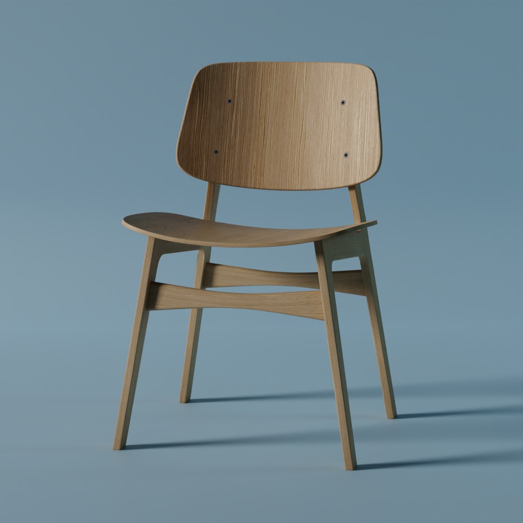 Wood base chair 3D model - TurboSquid 1615840