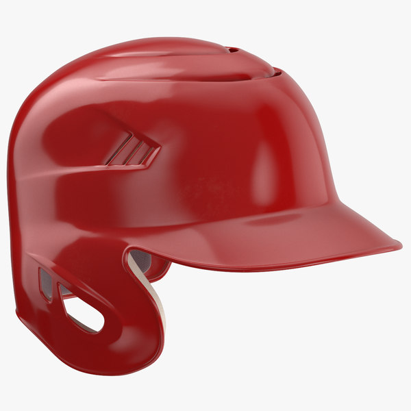Capacete de beisebol com aba de orelha vermelha Modelo 3D TurboSquid