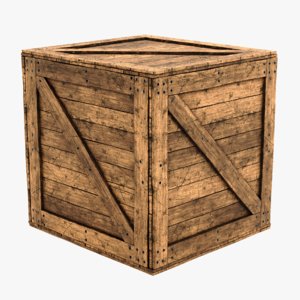 wooden crate contains 3D model