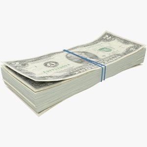 3D model dollars bills