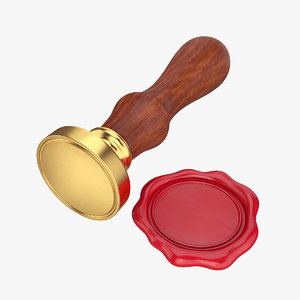 3D wax stamp seal model