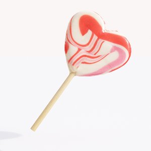 3D lollipop heart lolli